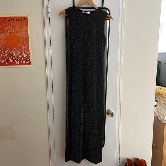 Reformation Maevry Knit Dress Sparkly Body Con Midi Dress Sleeveless Medium - Picture 2 of 6